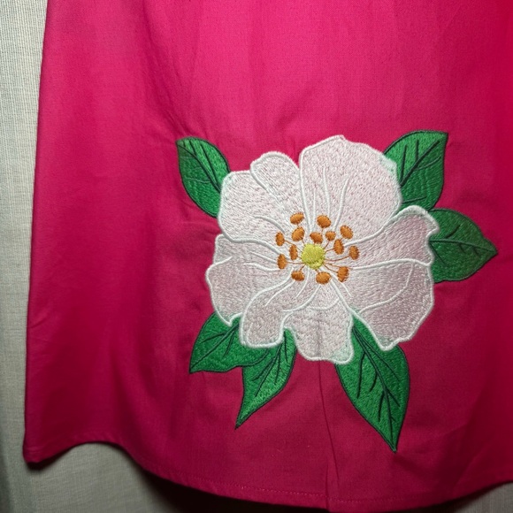 Famn Mon Dress Size XS Midi One Shoulder NWT Side Cut Out Floral Embroidered - Picture 9 of 10